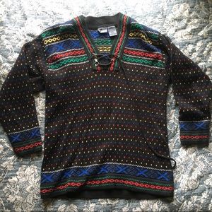 Multi-colored Black Sweater